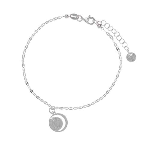 Bracciale 1 Filo Rodiato Con Pendente Luna + Collezione Eclipse in Argento 925