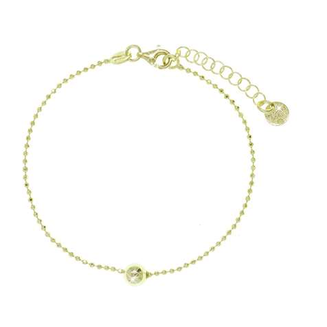 Bracciale Dorato Catena Palline Diamantate E Sfera Lucida + Collezione Moody in Argento 925