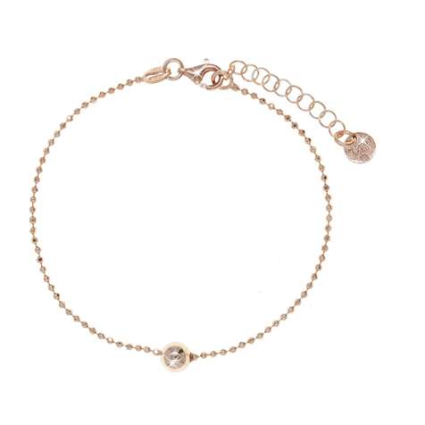 Bracciale Rose' Catena Palline Diamantate E Sfera Lucida + Collezione Moody in Argento 925