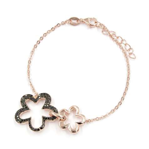 Bracciale Rose' Motivo Fiore Con Zirconi + in Argento 925