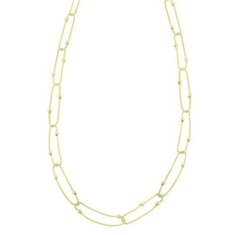 Collana Dorato Catena Coreana Con Palline Collezione Moonlight in Argento 925