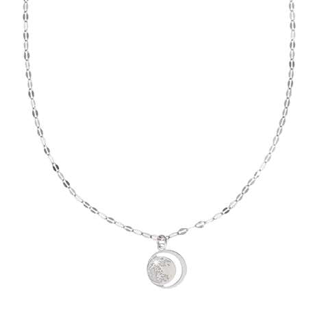 Collana Rodiato Con Pendente Luna + Est Collezione Eclipse in Argento 925