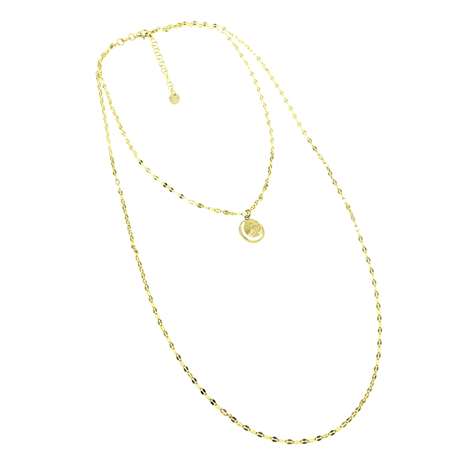 Collana Due Fili Dorato Con Pendente Luna + + Collezione Eclipse in Argento 925