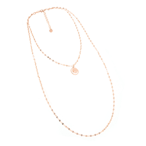 Collana Due Fili Rose' Con Pendente Luna + + Collezione Eclipse in Argento 925