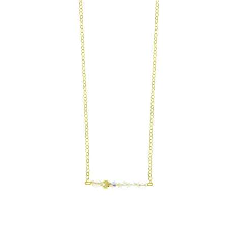 Collana In Dorato Con Perline Swarovsky Crystal + Est in Argento 925