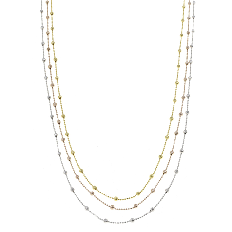 Collana Multifili Tre Colori + + + Collezione Falling Stars in Argento 925
