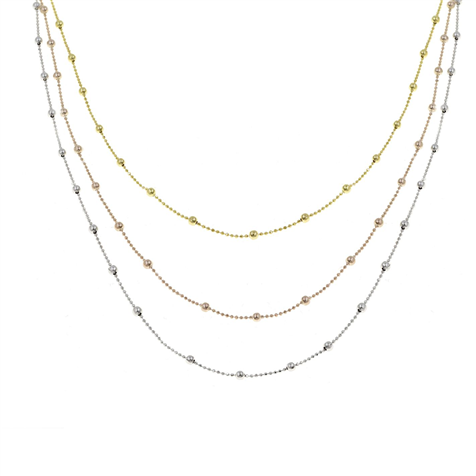 Girocollo Multifili Tre Colori + ,5 + ,5 + Collezione Falling Stars in Argento 925