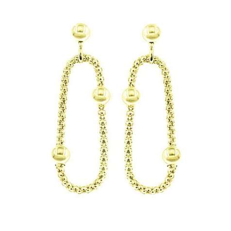 Orecchini Dorato Con Catena Coreana E Pallina Collezione Moonlight in Argento 925