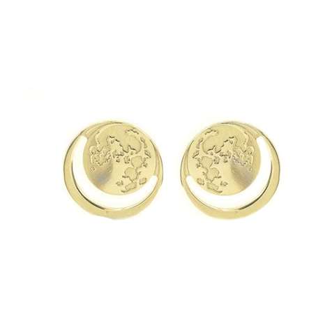 Orecchini Dorato Motivo Luna Collezione Eclipse in Argento 925