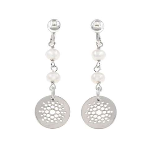 Orecchini Rodiato Con Perle Di Fiume E Pendente Collezione Shining Sun in Argento 925