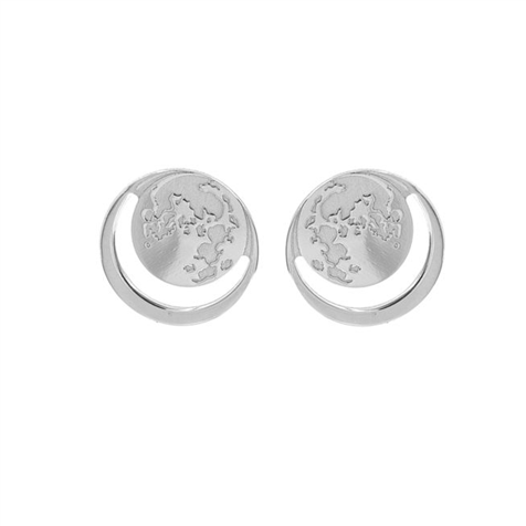 Orecchini Rodiato Motivo Luna Collezione Eclipse in Argento 925