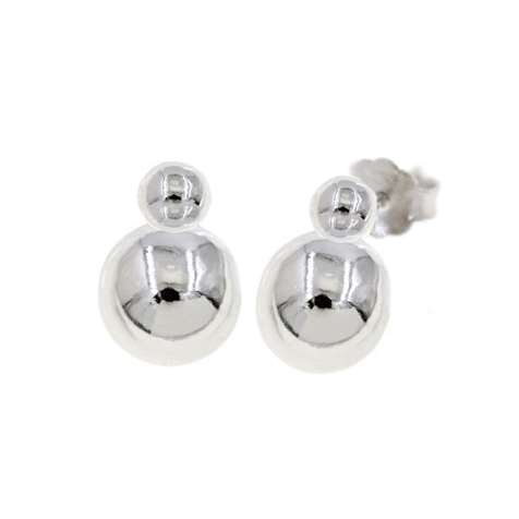 Orecchini Rodiato Motivo Sfere Lucide Collezione Moody in Argento 925